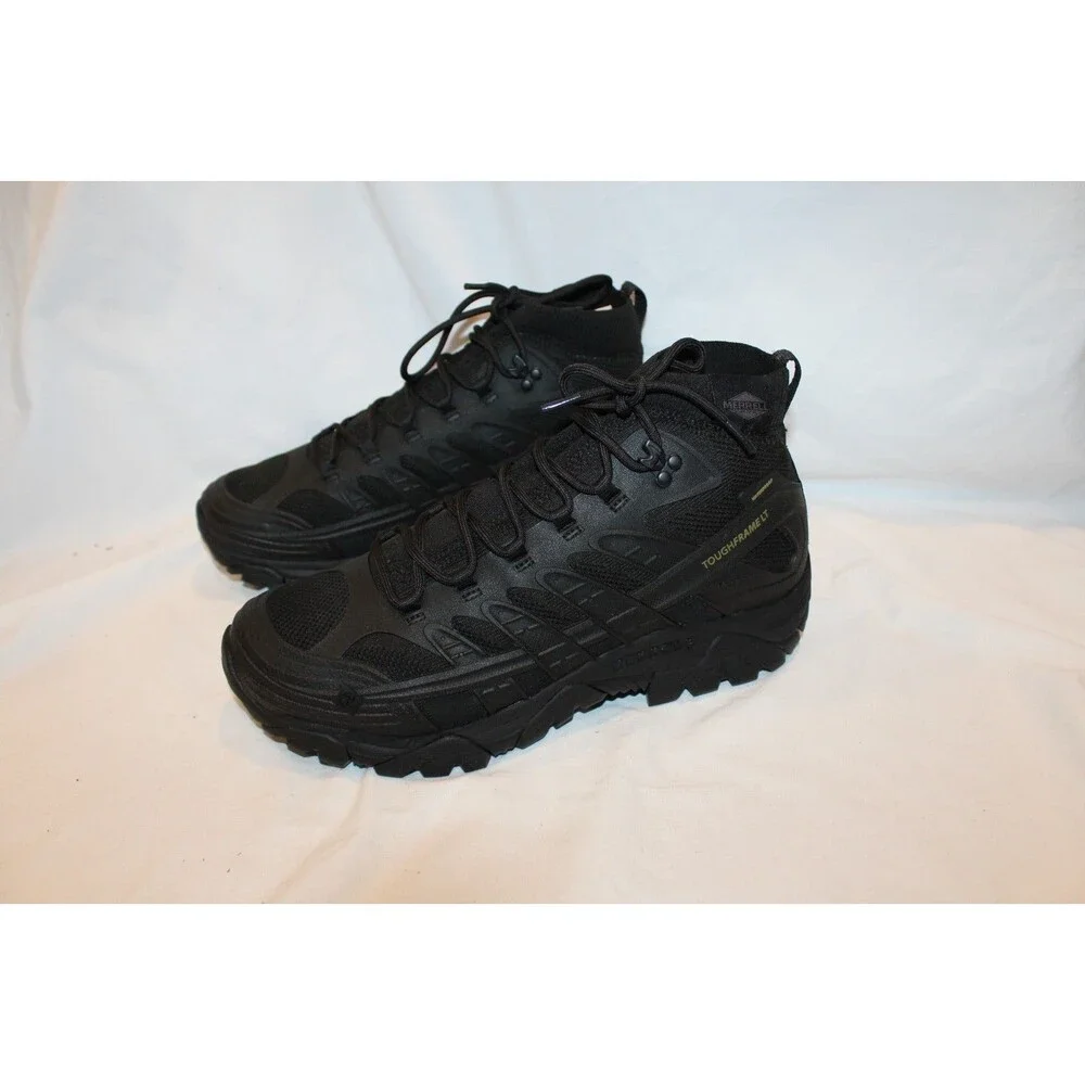 Merrell Men's Moab Velocity Mid Waterproof Tactical Boots NIB BLACK SZ 11.5